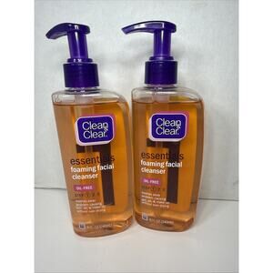 2X Clean & Clear Essentials Foaming Facial Cleanser OIL-FREE 8oz OLD FORMULA NOS
